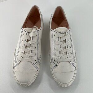Kate Spade Tommi Tennison Canvas Sneakers Womens 10 B Low Top Lace Up Flat White